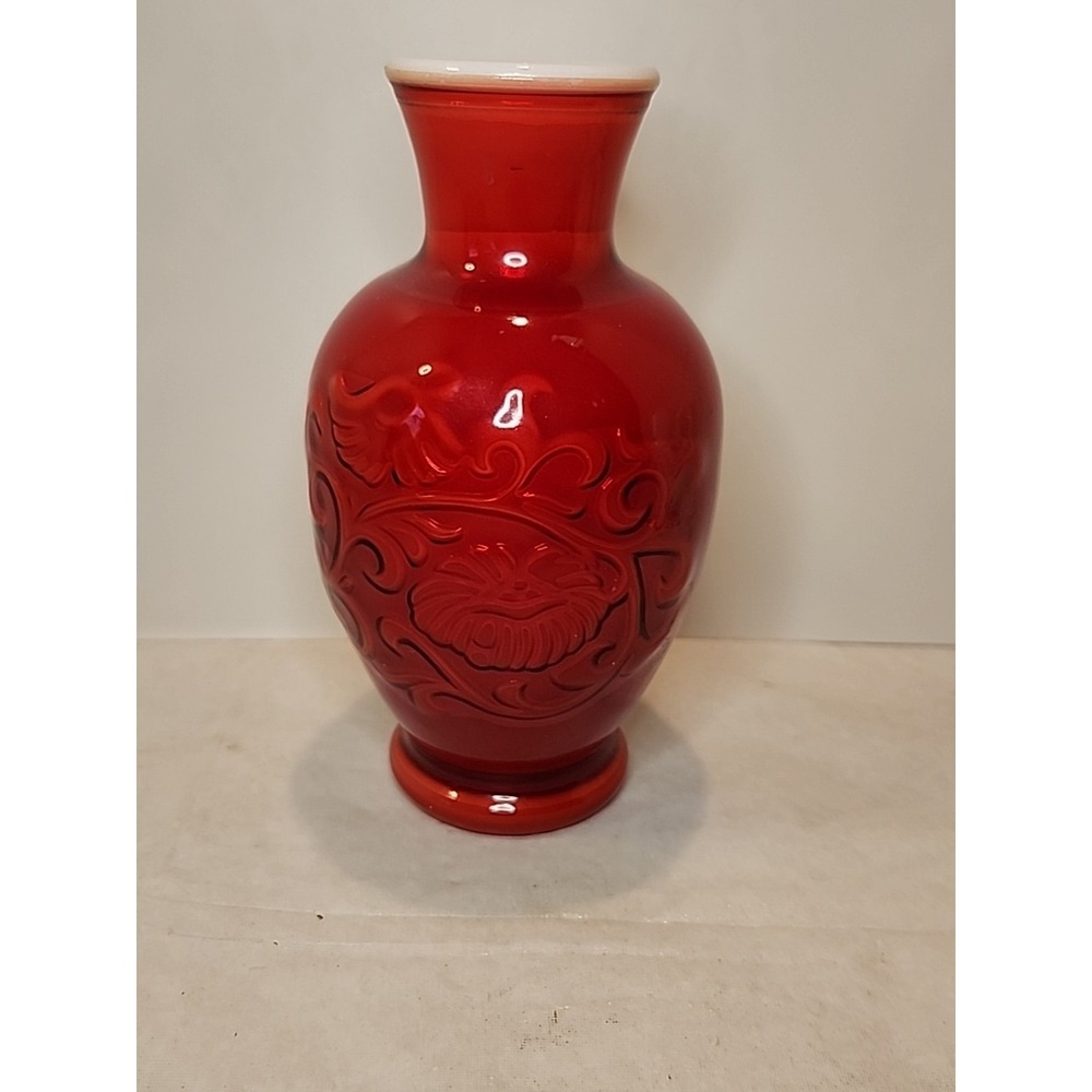 Vintage Avon Spring Bouquet Fragrance Vase Oriental Red 1981
